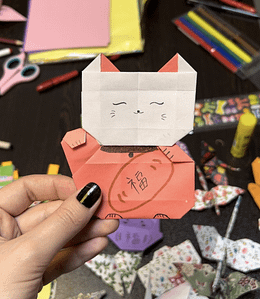 اوریگامی گربه خوش یمنی ژاپنی اوریگامی مانکی نکو کارگاه اوریگامی کافه آسیا