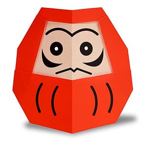 اوریگامی داروما ژاپنی در کافه آسیا