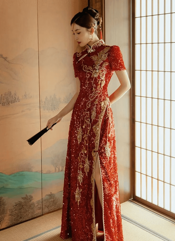 لباس عروسی چینی قرمز